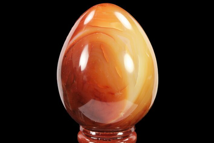 Colorful, Polished Carnelian Agate Egg - Madagascar #134562